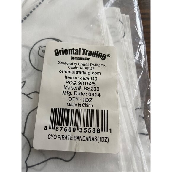 Oriental Trading Co. Color Your Own Pirate Bandanas set of 12 NET - Picture 3 of 3
